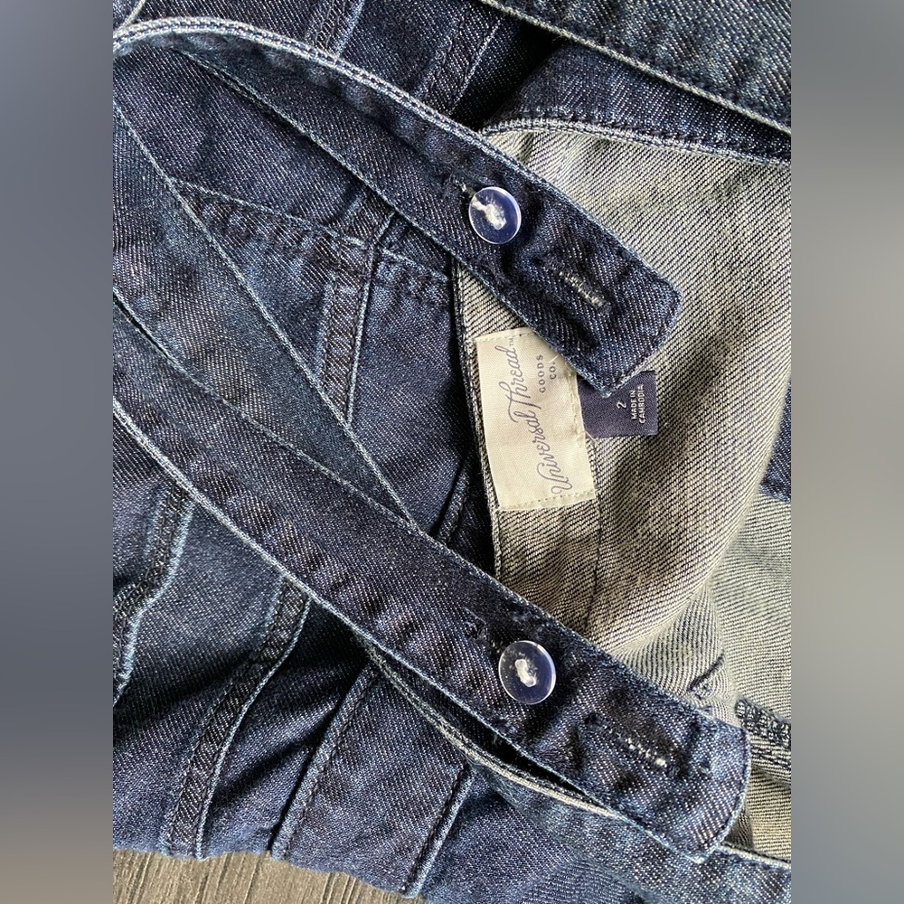 Universal Thread Button Front Denim Dress Dark Wash Size 2 NWT - Picture 8 of 10